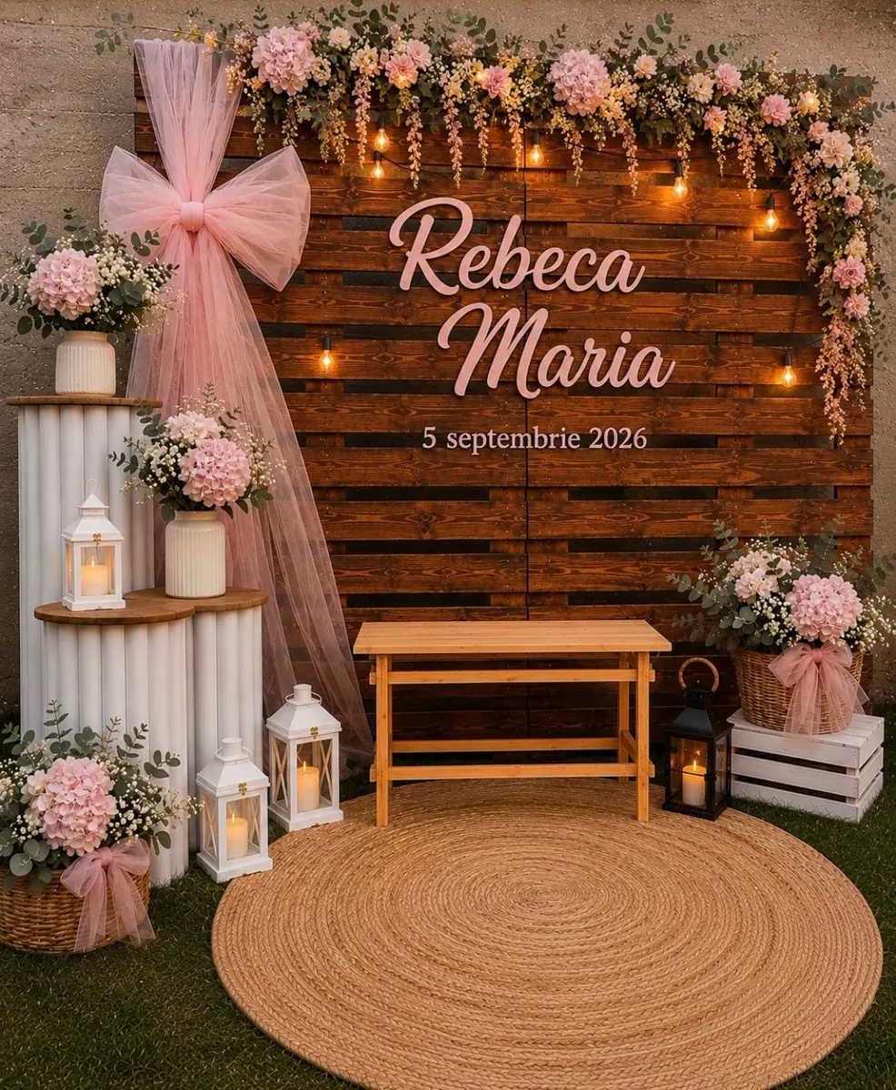 Decor Foto corner realizat de Boho Bloom Events