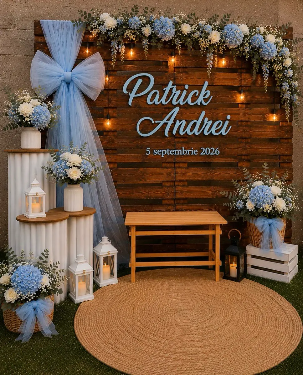 Decor Foto corner realizat de Boho Bloom Events