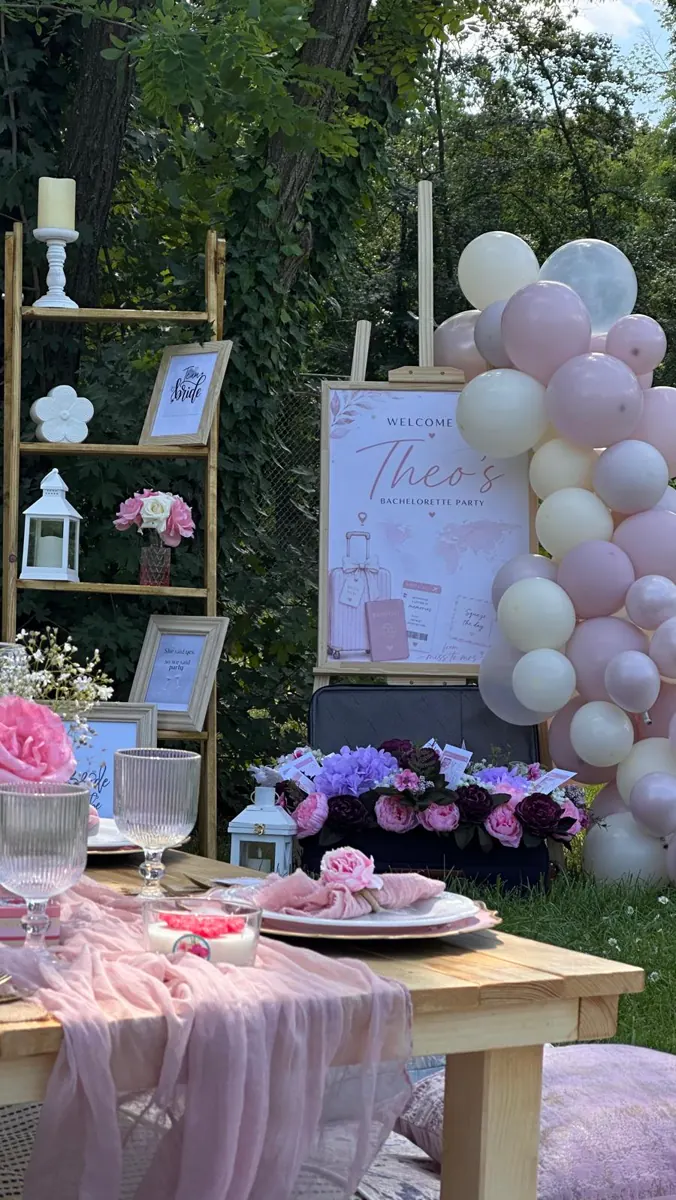 Decor Petrecerea Burlacitelor realizat de Boho Bloom Events