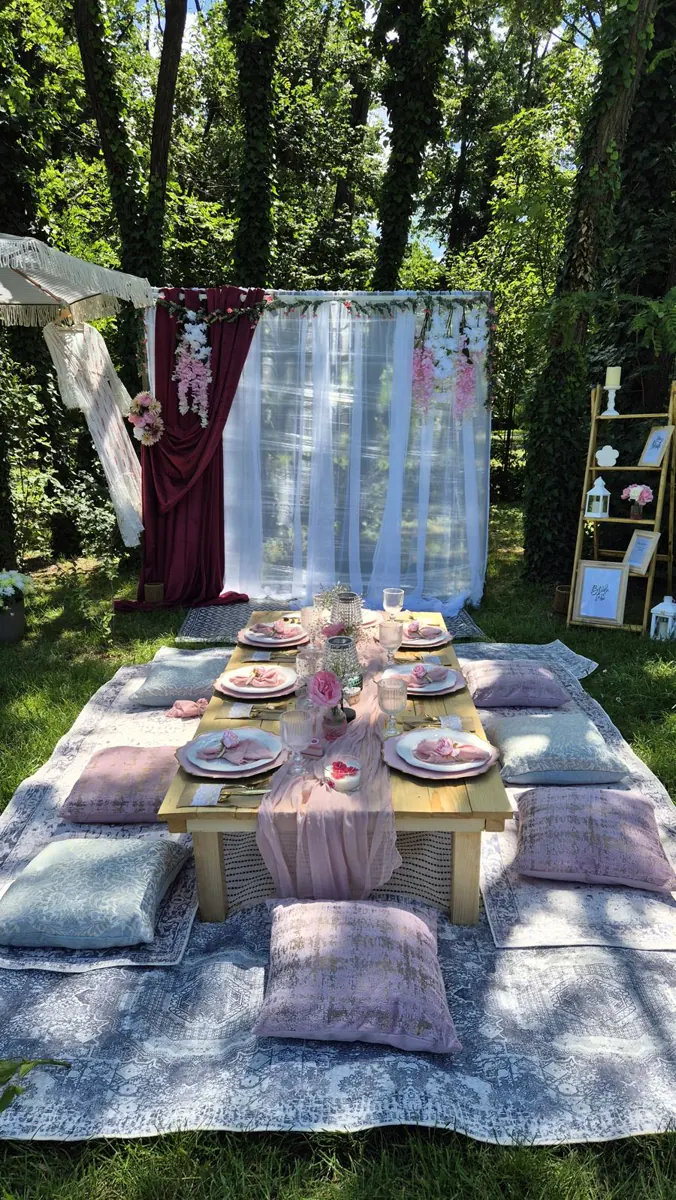 Decor Petrecerea Burlacitelor realizat de Boho Bloom Events